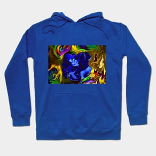 Blue Rose Embossed Hoodie